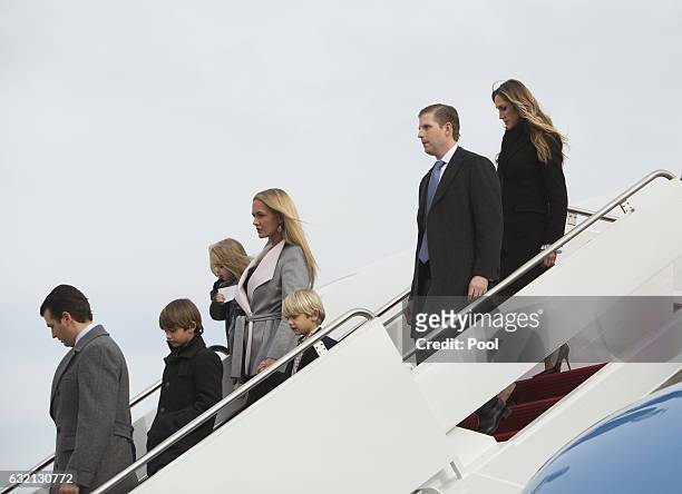 Donald Trump Jr. And wife Vanessa arrive at Joint Base Andrews with their children Donald Trump III , Chloe Sophia Trump and Spencer Frederick Trump,...