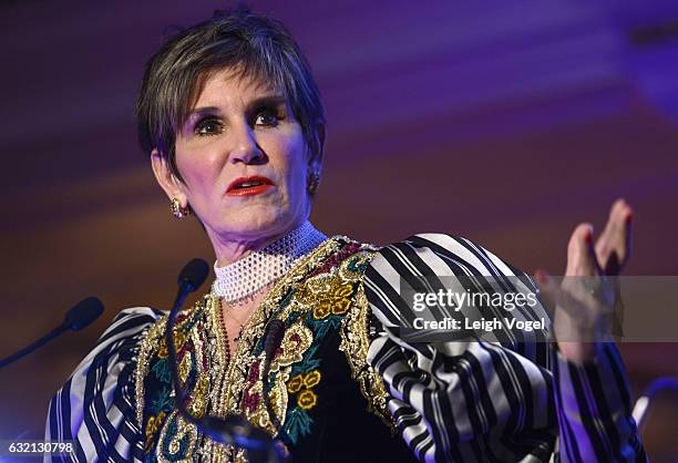 Mary Matalin speaks during PETA's Animals' Party at The Willard Hotel on January 19, 2017 in Washington, DC.