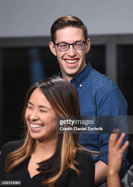 Ashly Perez and Keith Habersberger attend Build Series Presents Buzzfeed Motion Pictures Staff at Build Studio on January 19, 2017 in New York City.