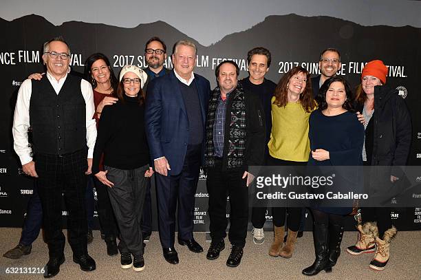 Sundance Film Festival Director John Cooper, executive producer Laurie David, executive producer Lesley Chilcott, co producer Richard Berge, former...