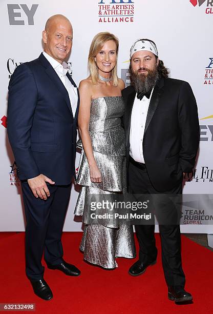 Marc Andersen of EY, Korie Robertson and Willie Robertson of the reality series "Duck Dynasty" attend the Capitol File 58th Presidential Inauguration...