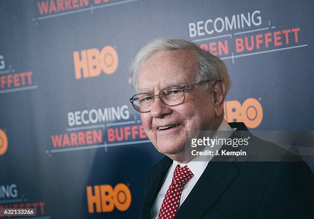 Warren Buffett attends the "Becoming Warren Buffett" World Premiere at The Museum of Modern Art on January 19, 2017 in New York City.