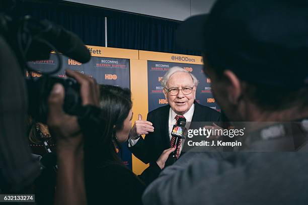 Warren Buffett attends the "Becoming Warren Buffett" World Premiere at The Museum of Modern Art on January 19, 2017 in New York City.