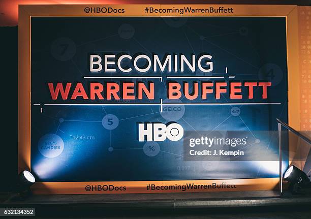 General view of atmosphere is seen at the "Becoming Warren Buffett" World Premiere at The Museum of Modern Art on January 19, 2017 in New York City.