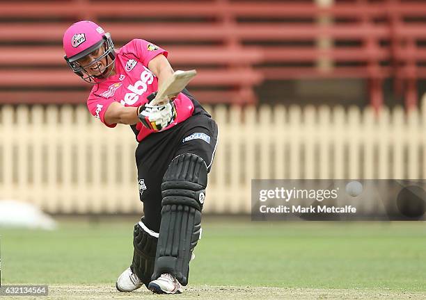 Ashleigh Gardner of the Sixers bats during the Women's Big Bash League match between the Melbourne Stars and the Melbourne Renegades at North Sydney...