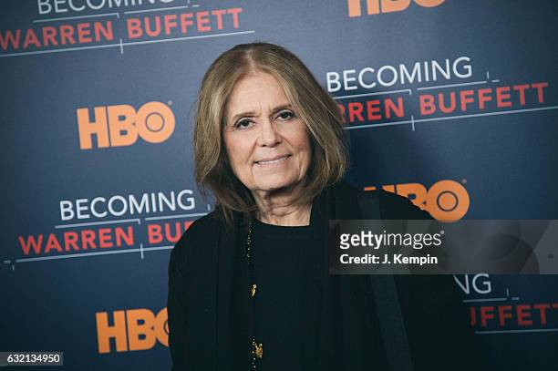 Gloria Steinem attends the "Becoming Warren Buffett" World Premiere at The Museum of Modern Art on January 19, 2017 in New York City.