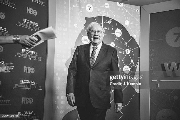 Warren Buffett attends the "Becoming Warren Buffett" World Premiere at The Museum of Modern Art on January 19, 2017 in New York City.