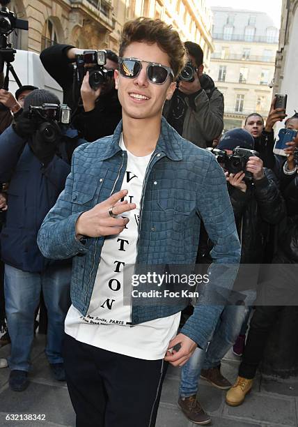 Juanpa Zurita attends the Louis Vuitton Menswear Fall/Winter 2017-2018 show as part of Paris Fashion Week on January 19, 2017 in Paris, France.