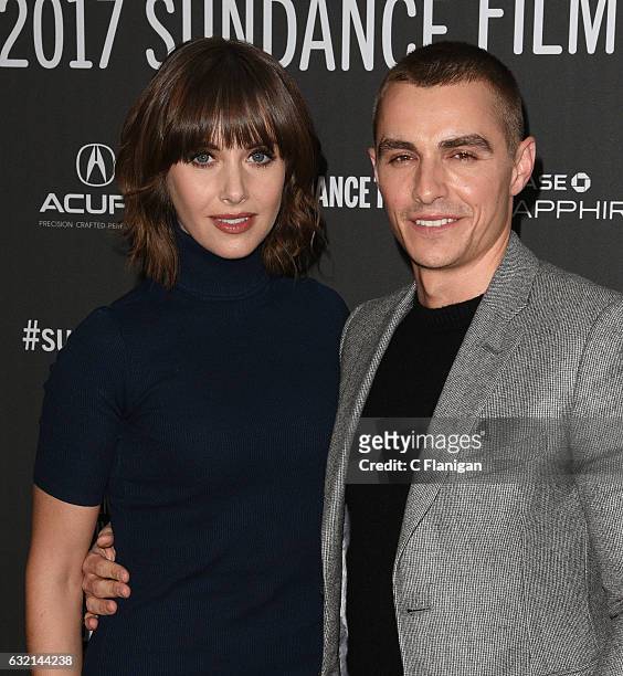 Actors Alison Brie and Dave Franco attend 'The Little Hours' premiere during day 1 of the 2017 Sundance Film Festival at Library Center Theater on...