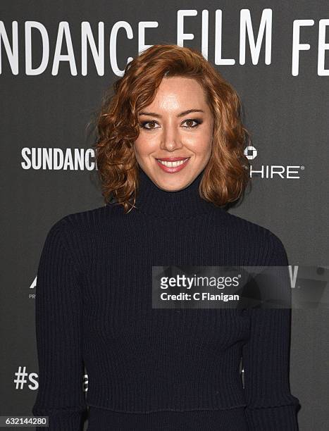 Actress Aubrey Plaza attends 'The Little Hours' premiere during day 1 of the 2017 Sundance Film Festival at Library Center Theater on January 19,...