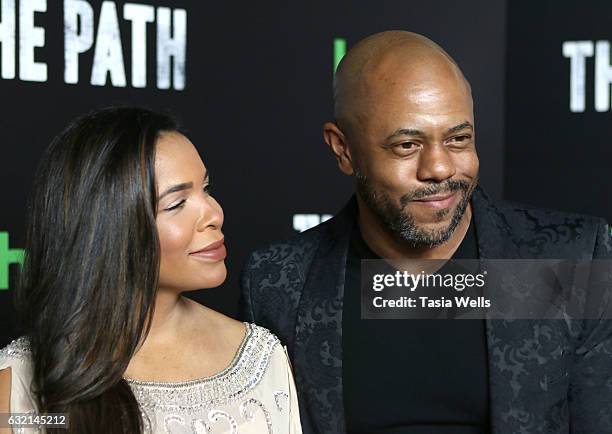 Actor Rockmond Dunbar and Maya Gilbert attend the premiere of Hulu's "The Path" Season 2 at Sundance Sunset Cinema on January 19, 2017 in Los...