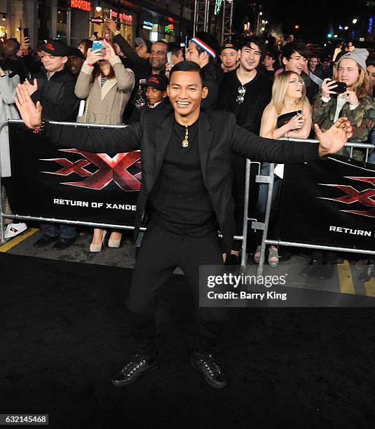 Actor Tony Jaa arrives at the premiere of Paramount Pictures' 'xXx: Return Of Xander Cage' at TCL Chinese Theatre IMAX on January 19, 2017 in...