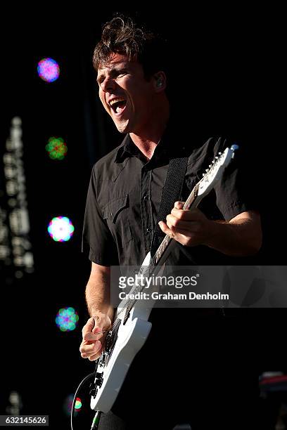 Jim Adkins of the band Jimmy Eat World performs at AO Open Sessions during day five of the 2017 Australian Open at Melbourne Park on January 20, 2017...