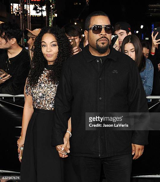 Actor/rapper Ice Cube and wife Kimberly Woodruff attend the premiere of "xXx: Return of Xander Cage" at TCL Chinese Theatre IMAX on January 19, 2017...