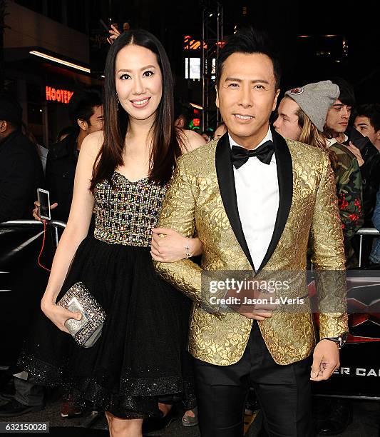 Actor Donnie Yen and wife Cissy Wang attend the premiere of "xXx: Return of Xander Cage" at TCL Chinese Theatre IMAX on January 19, 2017 in...