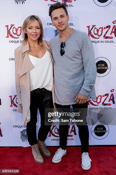 Carla and Harley Bonner at the Cirque Du Soleil KOOZA Melbourne Premiere at Flemington Racecourse on January 20, 2017 in Melbourne, Australia.