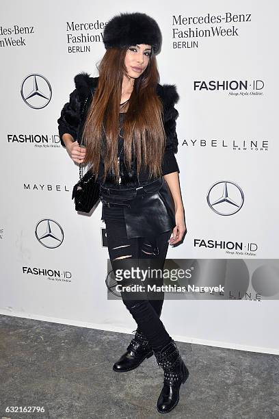 Joanna Tuczynska attends the I'Vr Isabel Vollrath show during the Mercedes-Benz Fashion Week Berlin A/W 2017 at Kaufhaus Jandorf on January 20, 2017...