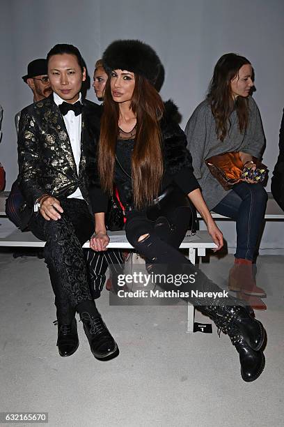 Daniel Wu and Joanna Tuczynska attend the I'Vr Isabel Vollrath show during the Mercedes-Benz Fashion Week Berlin A/W 2017 at Kaufhaus Jandorf on...
