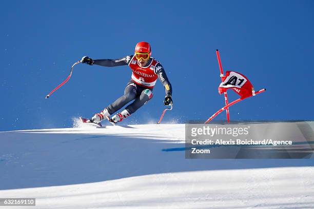 Christof Innerhofer of Italy competes during the Audi FIS Alpine Ski World Cup Men's Super-G on January 20, 2017 in Kitzbuehel, Austria