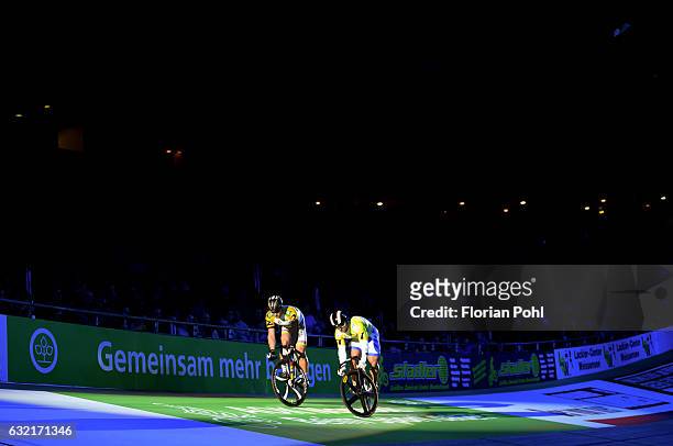 Maximilian Levy and Robert Foerstemann during the 106th Six Days Race Berlin on January 19, 2017 in Berlin, Germany.