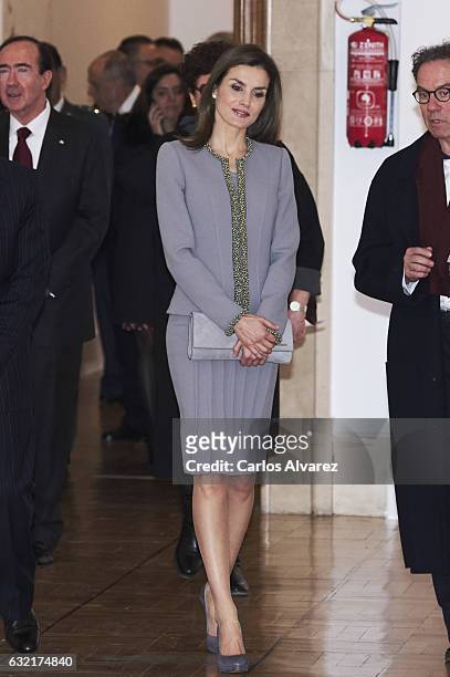 Queen Letizia of Spain attends 'Tomas Francisco Prieto' awards at Casa de La Moneda on January 20, 2017 in Madrid, Spain.