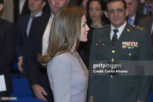 Queen Letizia of Spain attends 'Tomas Francisco Prieto' awards at Casa de La Moneda on January 20, 2017 in Madrid, Spain.