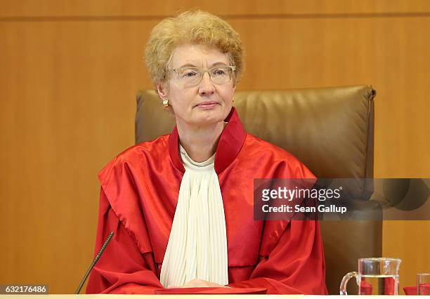 Judge Doris Koenig, member of the Second Senate of the Federal Constitutional Court , attends the court's session in which it announced its verdict...