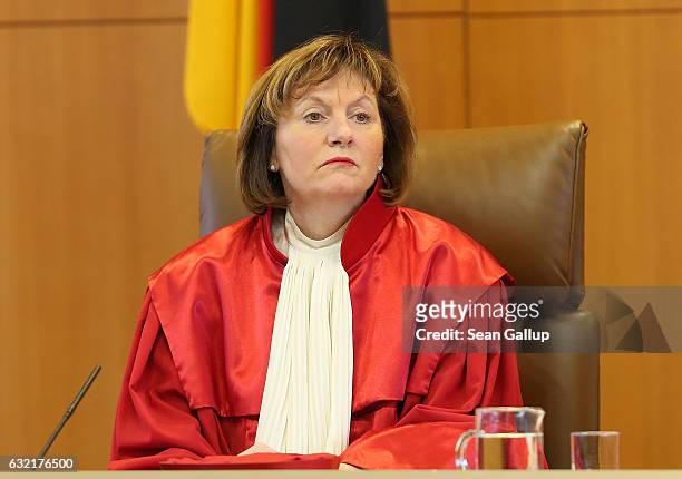 Judge Christine Langenfeld, member of the Second Senate of the Federal Constitutional Court , attends the court's session in which it announced its...
