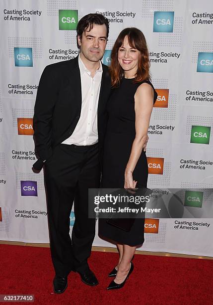 Actors Ron Livingston and Rosemarie DeWitt arrive at the 2017 Annual Artios Awards at The Beverly Hilton Hotel on January 19, 2017 in Beverly Hills,...