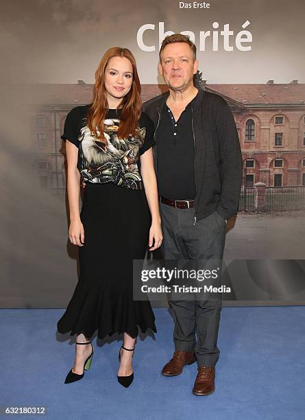 German actress and model Alicia von Rittberg and german actor Justus von Dohnanyi attend the photocall for the new event series 'Charite' at East...