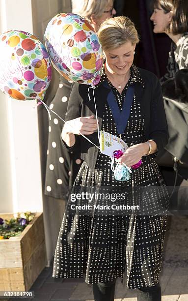 Sophie, Countess of Wessex on the occasion of her 52nd birthday attends The Devon County Agricultural Association's AGM as President at Westpoint on...