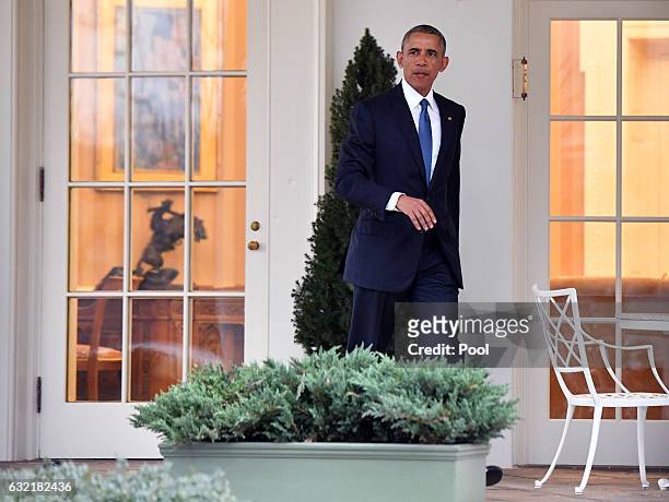 President Barak Obama leaves the White House for the final time as President as the nation prepares for the inauguration of President-elect Donald...