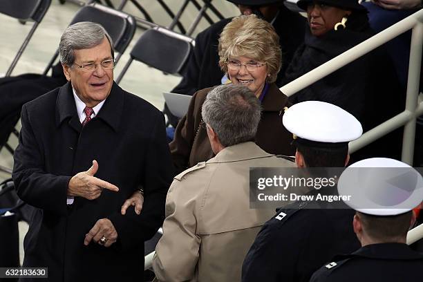 Former U.S. Senator Trent Lott and his wife Patricia Lott arrive for the presidential inauguration on the West Front of the U.S. Capitol on January...