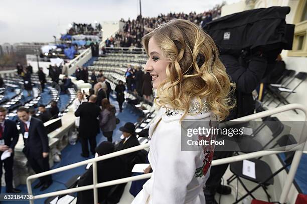 Singer Jackie Evancho arrives for the Presidential Inauguration of Donald Trump at the US Capitol on January 20, 2017 in Washington, DC. Donald J....