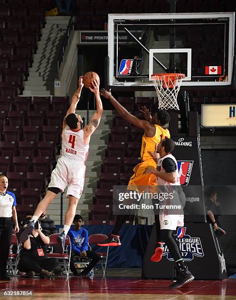 Abdel Nader of the Maine Red Claws goes up for the shot during the game against the Canon Charge as part of 2017 NBA D-League Showcase at the Hershey...