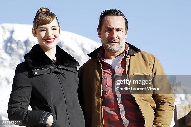 Actress Louise Bourgoin and Actor Gilles Lellouche attend "Sous le Meme Toit" Photocall At Hotel Chamois d'Or on January 20, 2017 in Alpe d'Huez,...