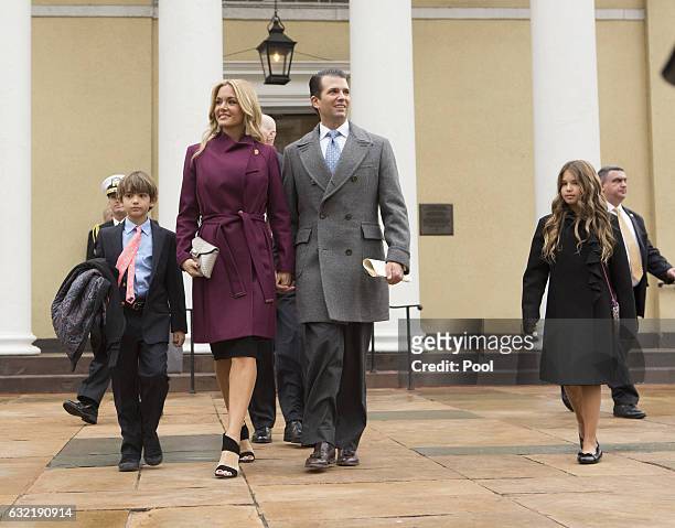 Donald Trump Jr, with his wife Vanessa and children departs St. John's Church on Inauguration Day on January 20, 2017 in Washington, DC. Donald J....