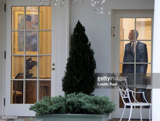 President Barack Obama is seen in the Oval Office for the last time as President, in Washington, D.C. On January 20, 2017. Later today...