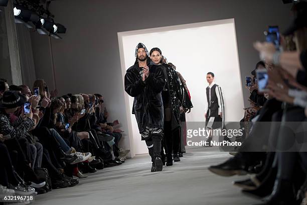 Models run the runway at the Sadak Show during the Mercedes-Benz Fashion Week Berlin A/W 2017 at Kaufhaus Jandorf in Berlin, Germany on January 20,...