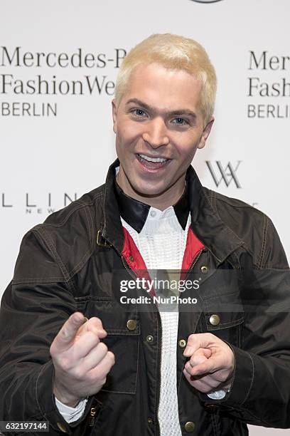 Julian David attends the Riani show during the Mercedes-Benz Fashion Week Berlin A/W 2017 at Kaufhaus Jandorf in Berlin, Germany on January 17, 2017.