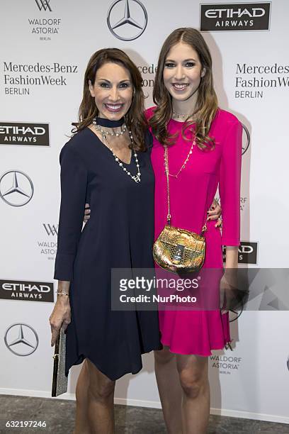 Dagmar Koegel and Alana Siegel attend the Riani show during the Mercedes-Benz Fashion Week Berlin A/W 2017 at Kaufhaus Jandorf in Berlin, Germany on...