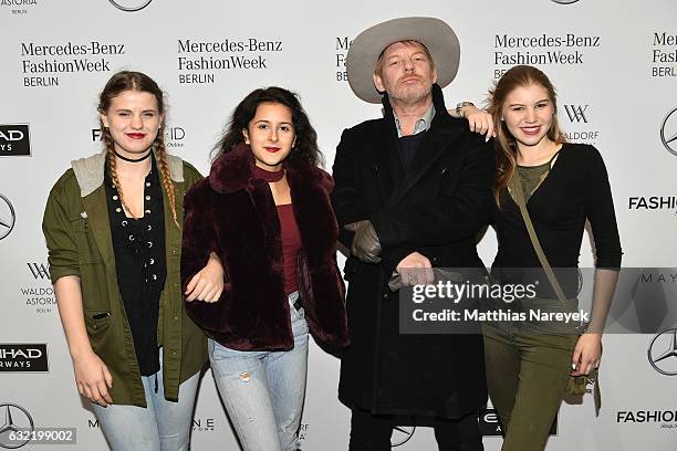 Ben Becker and his daughter Lilith Maria Doerthe Becker and guests attend the Odeur show during the Mercedes-Benz Fashion Week Berlin A/W 2017 at...