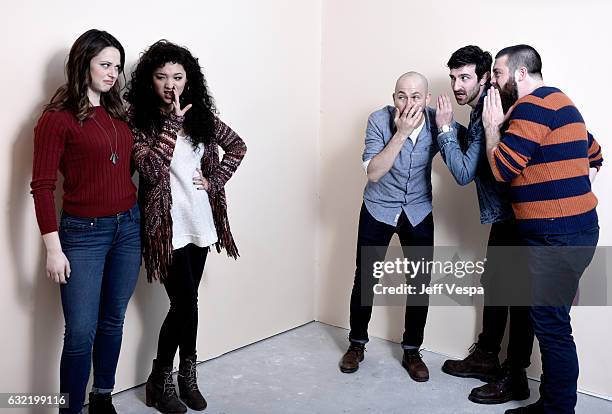 Actresses Mary Nepi and Gabrielle Elyse and writers/directors/producers Benji Kleiman, Stephen Cedars and writer/producer Scott Yacyshyn from the...
