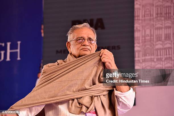 Gulzar during the 'Suspected Poetry' session at the Jaipur Literature Fest 2017 on January 20, 2017 in Jaipur, India.