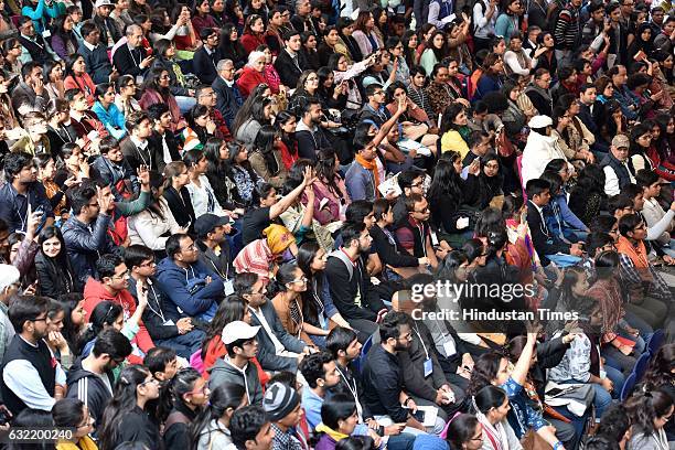 Audience at Jaipur Literature Fest 2017 on January 20, 2017 in Jaipur, India.