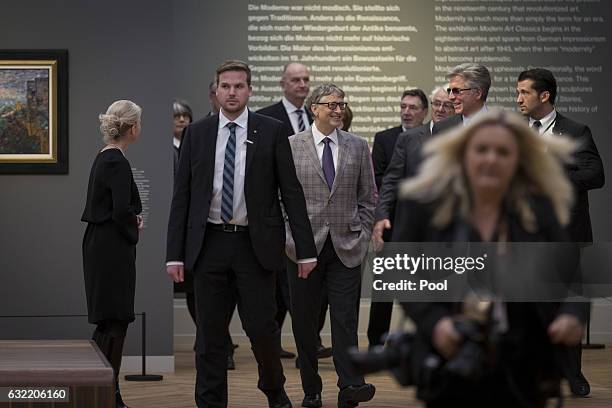 Bill Gates attends the official opening of the Barberini Museum on January 20, 2017 in Potsdam, Germany. The Barberini, patronized by billionaire...