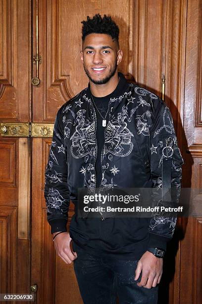 Olympic Champion of Boxe, Tony Yoka attends the Givenchy Menswear Fall/Winter 2017-2018 show as part of Paris Fashion Week on January 20, 2017 in...