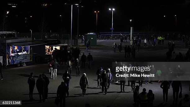 Fans make their way to the ground for the Sky Bet Championship match between Brighton & Hove Albion and Sheffield Wednesday at Amex Stadium on...