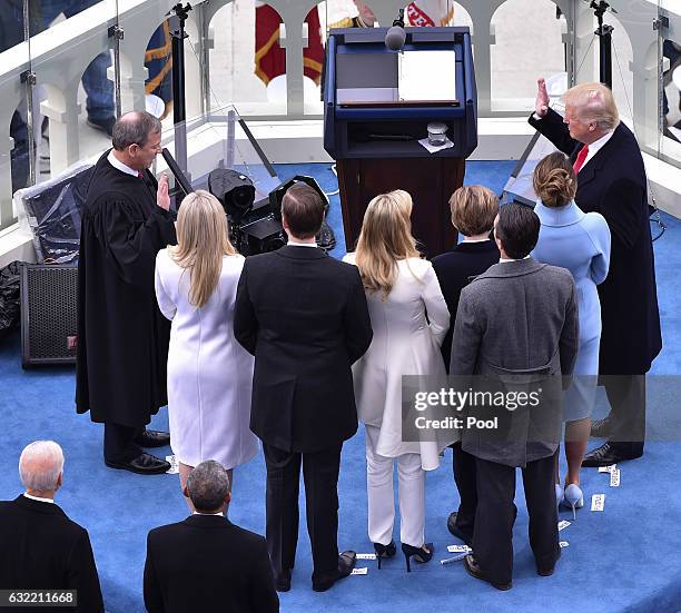 President-elect Donald Trump is sworn in as President during the Inauguration on January 20, 2017 at the U.S. Capitol in Washington, D.C. In today's...