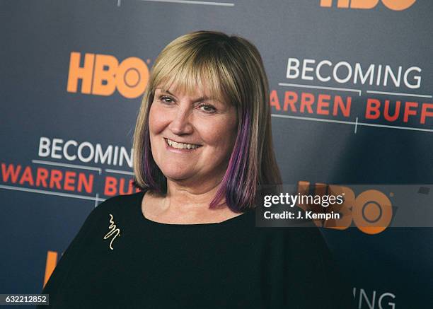 Susie Buffett attends the "Becoming Warren Buffett" World Premiere at The Museum of Modern Art on January 19, 2017 in New York City.